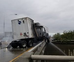BIG RIG BURNS AFTER ACCIDENT ON HIGHWAY 99 IN MERCED