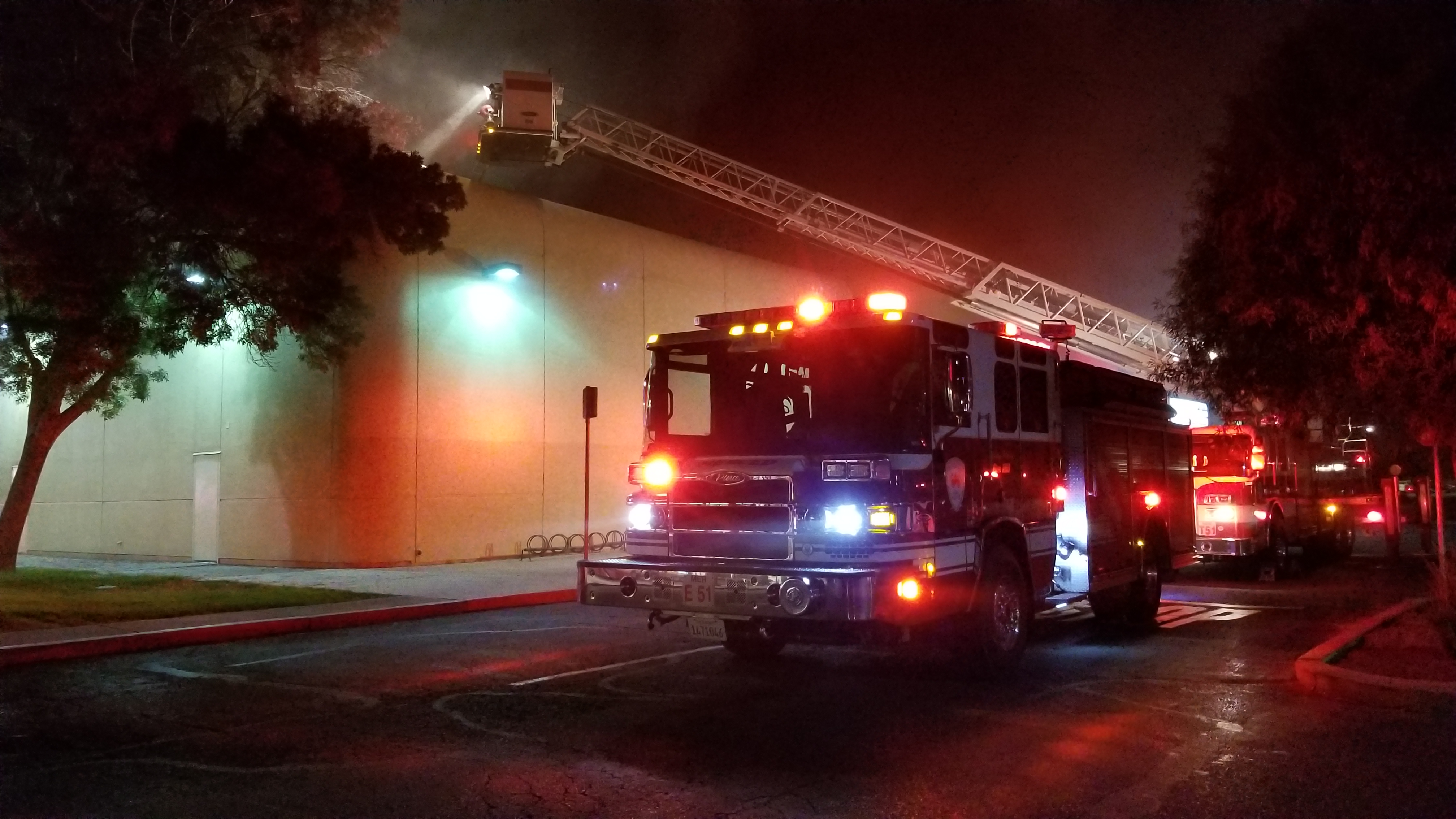 This is what happened to the Merced theater that caught on fire