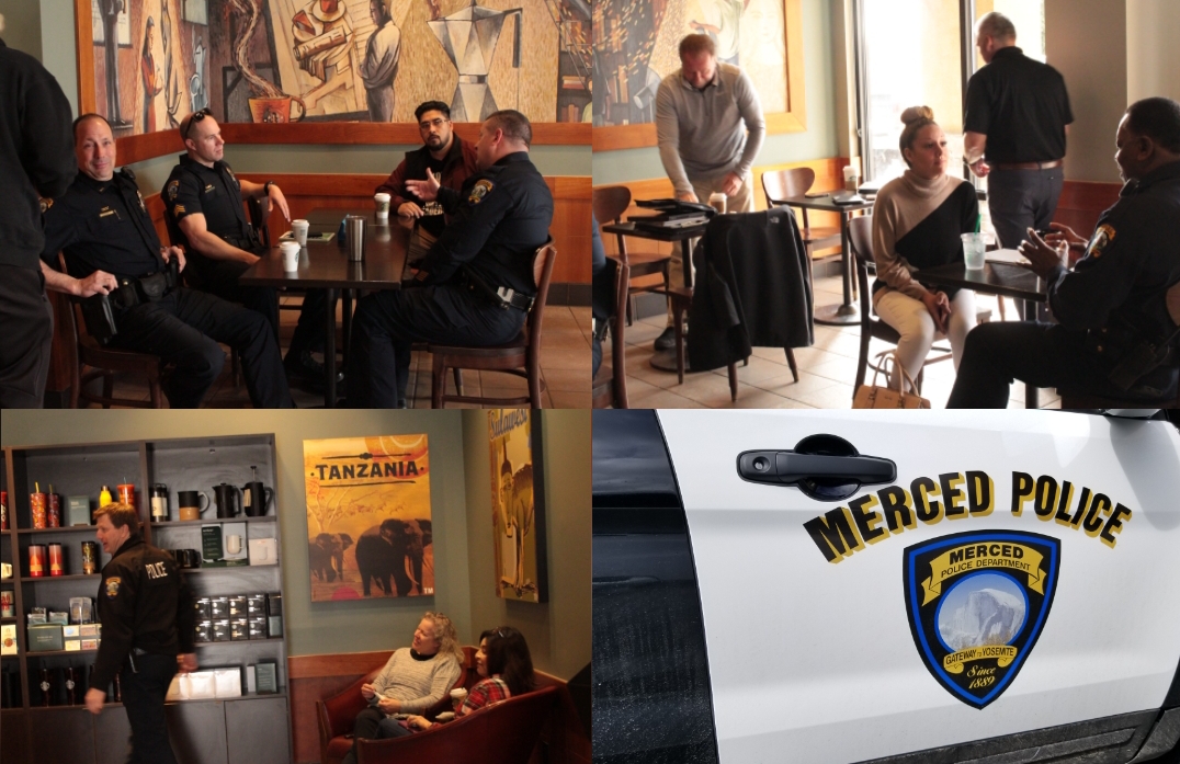 Several Merced residents attend first Merced Police “Coffee with Cop” event