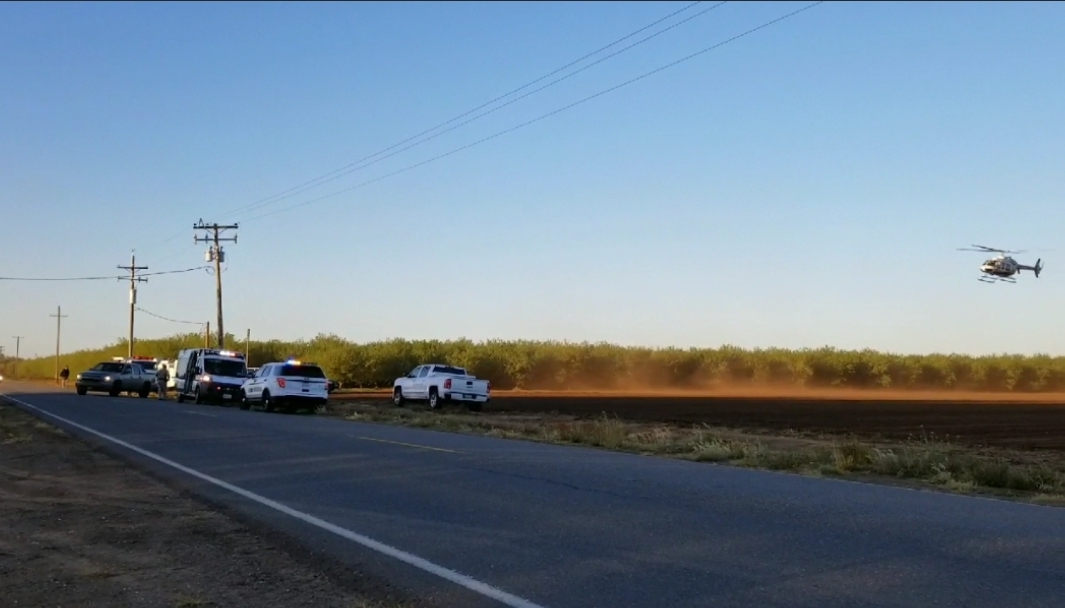 Truck hits Farm vehicle in Merced County, the farm worker was med-flighted