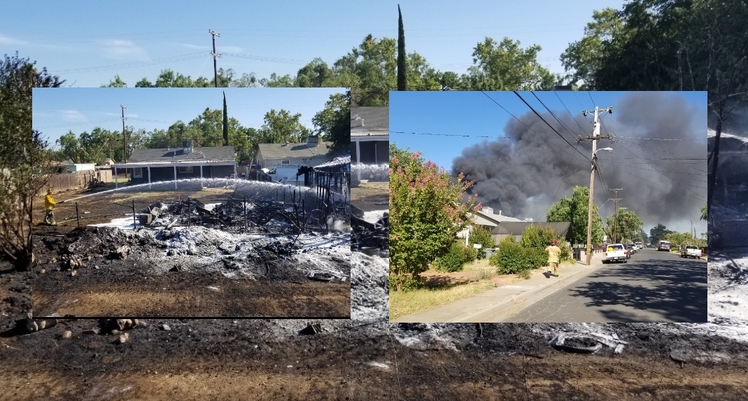 About 14 properties were affected by fire in Merced