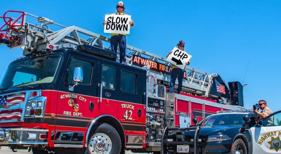 Atwater Firefighters help CHP convey a message to drivers, this is why