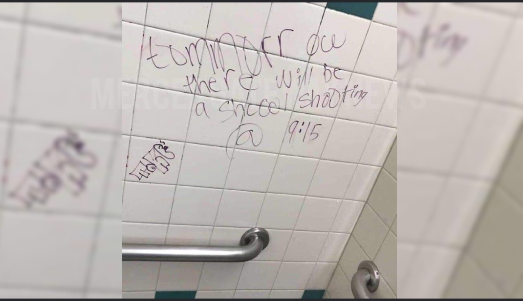 Student finds threats of a shooting in school restroom