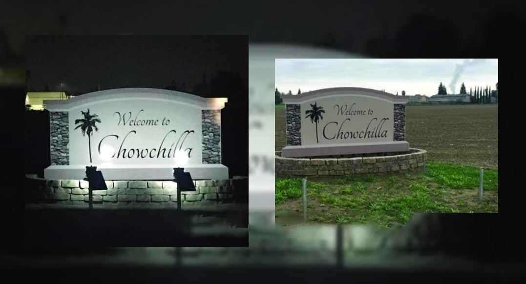 Solar lighting stolen from two Chowchilla monument signs