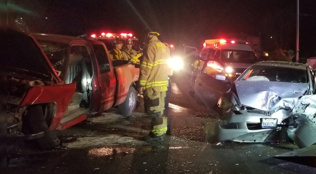 Woman, Man, taken to hospital after collision in Merced, man arrested for DUI