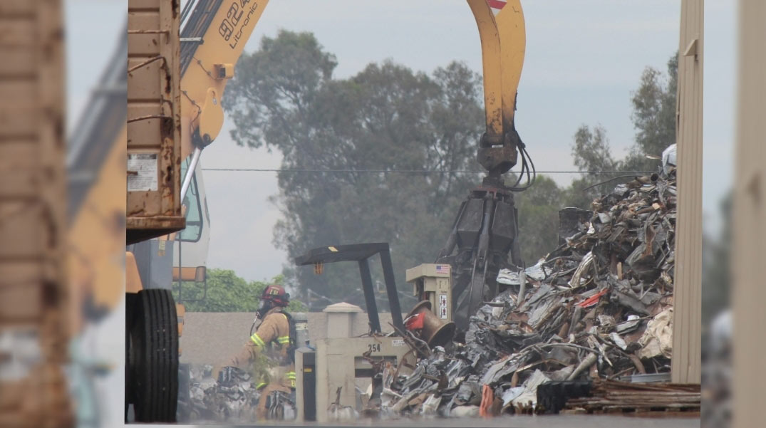 Merced Firefighters responded to a report of a fire at A&S Recycling Center