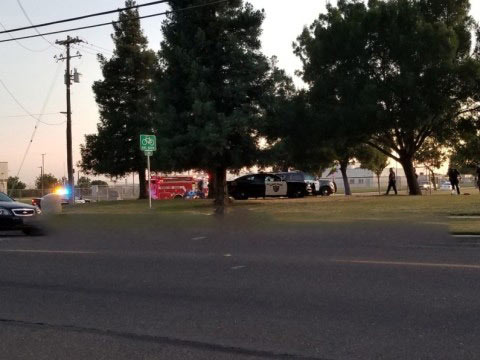 Police Officers locate deceased individual at Merced Park