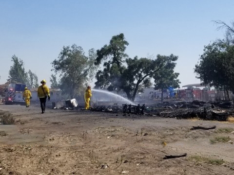 Fire threatened homes in South Merced Sunday afternoon