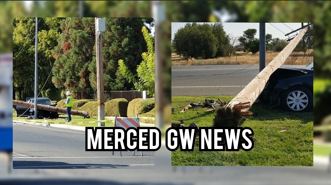 Man flown to hospital after crashing into a power pole in Merced