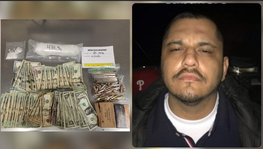 Officers arrest man with Methamphetamine and cash in Merced traffic stop